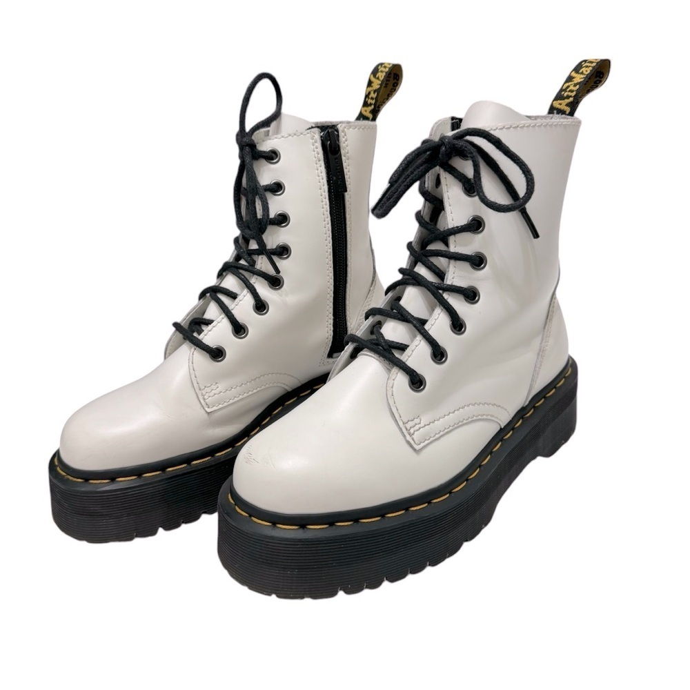 White Dr.Martens jadon platform 8-eye boot. Sz 6 - Picture 5 of 10